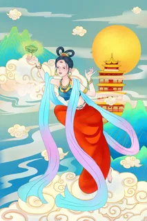 复古中国风国潮神话人物敦煌插画仙女手绘海报背景PSD设计素材 复古中国风国潮神话人物敦煌插画仙女手绘海报背景PSD设计素材