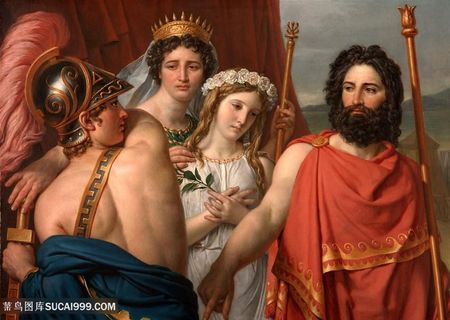 大卫油画士兵美女装饰画