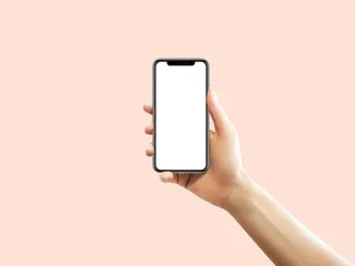 右手手持苹果手机展示样机