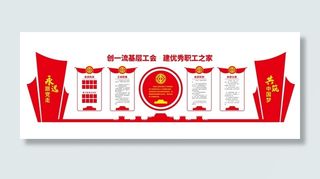 企业工会文化墙展板