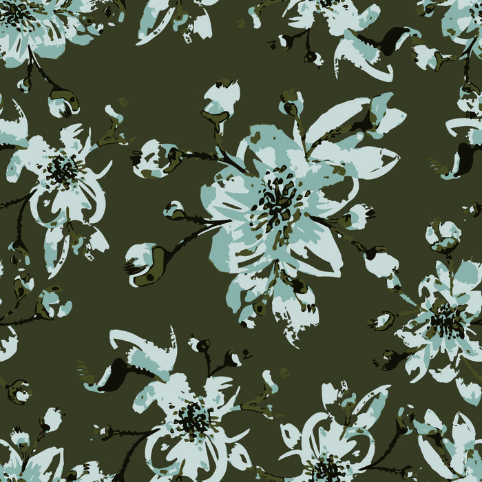 花卉唯美手绘花朵面料纹理手机壳布料面料印花服装矢量图案素材