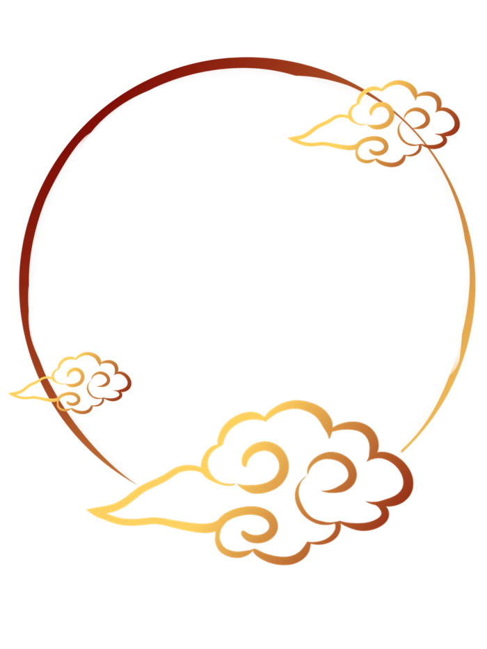 中国风中式传统祥云图案国潮古风边框云纹装饰元素PNG免抠素材图