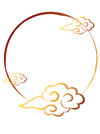 中国风中式传统祥云图案国潮古风边框云纹装饰元素PNG免抠素材图