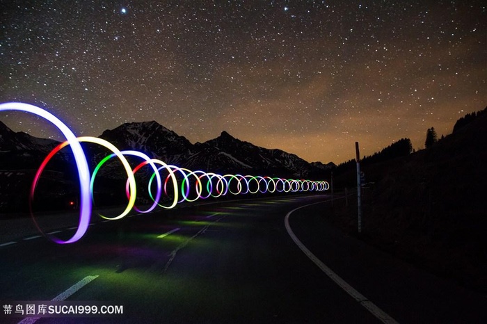 特效光圈马路图片