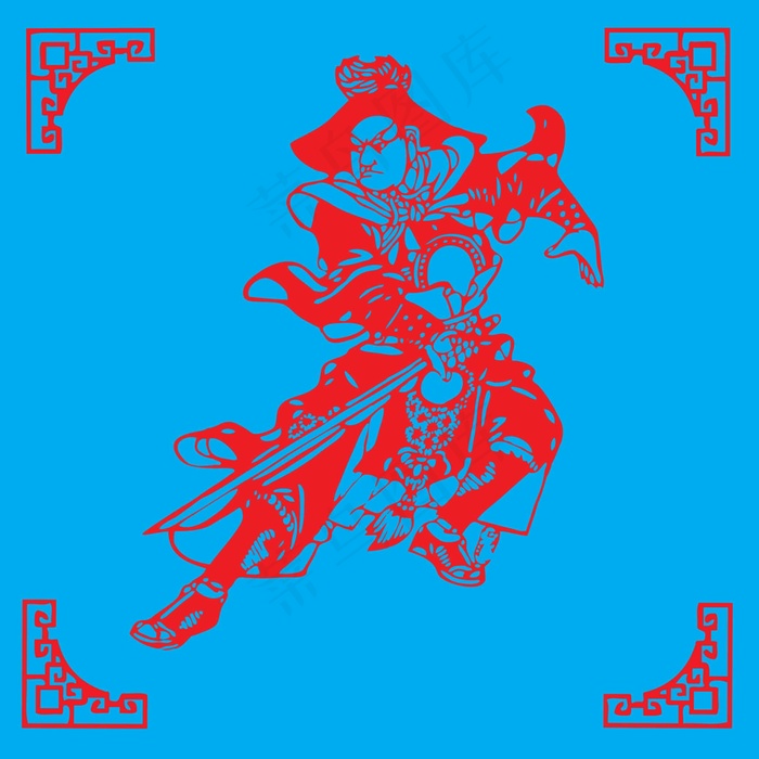 古风人物剪纸 剪纸风元素