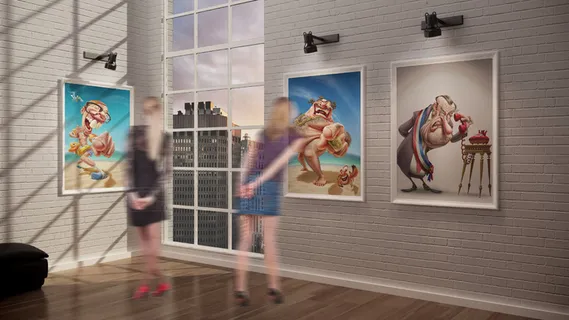 艺术馆画廊展示样机 画框 艺术品 (6) 艺术馆画廊展示样机 画框 艺术品 (6)