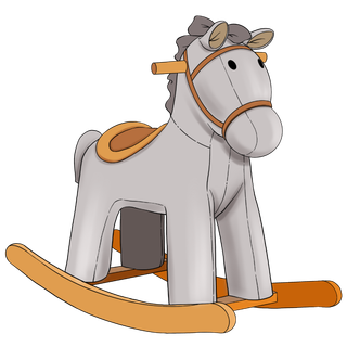 木马玩具剪贴画儿童节幼儿园卡通插画