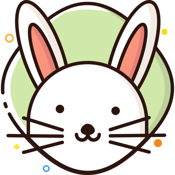 白色卡通兔子图标