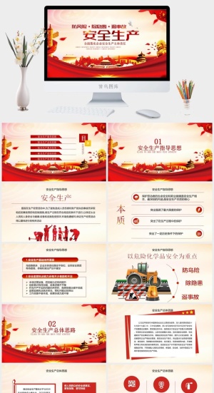 安全生产PPT模板预览图