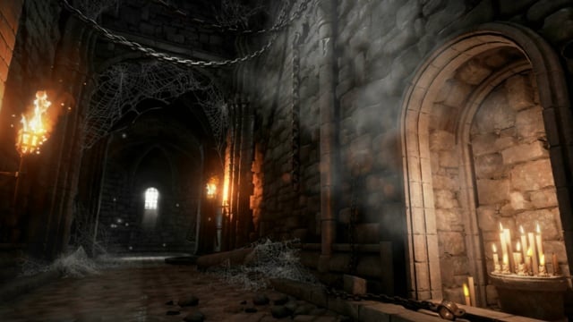 城堡, 地牢, 走廊, 地下, 神秘, 中世纪, 多雾路段