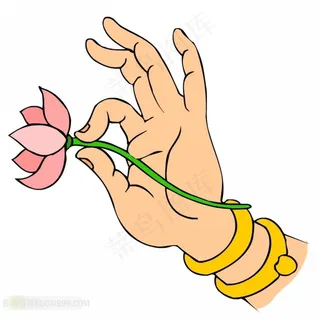 观音手拿莲花素材