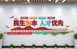 民生为本人才优先民生文化墙