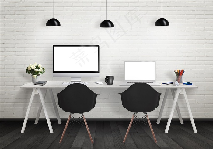 时尚简约办公桌设计高清图片