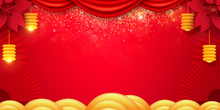 2022虎年新年春节卡通模板喜庆节日背景