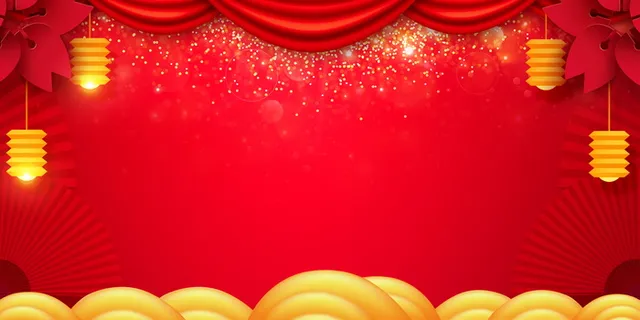 2022虎年新年春节卡通模板喜庆节日背景