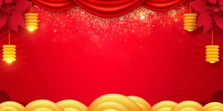 2022虎年新年春节卡通模板喜庆节日背景