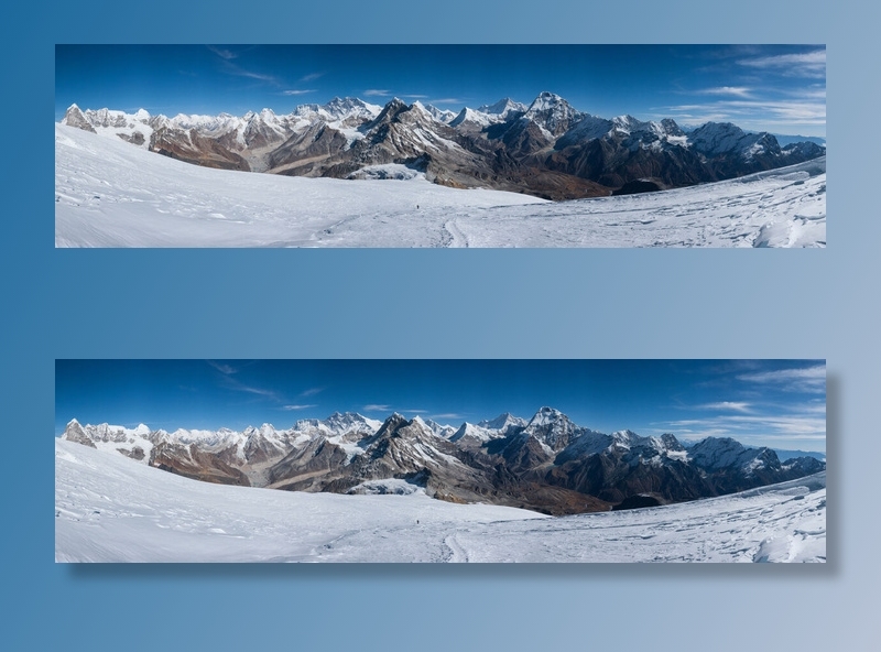 美丽壮观的雪山冬天全景