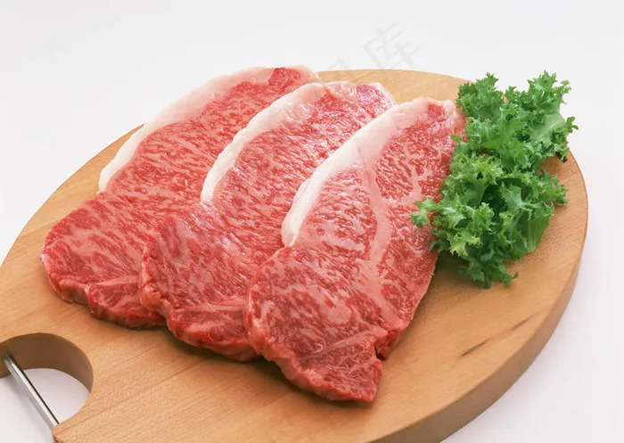 鲜肉食材-砧板上的肉片