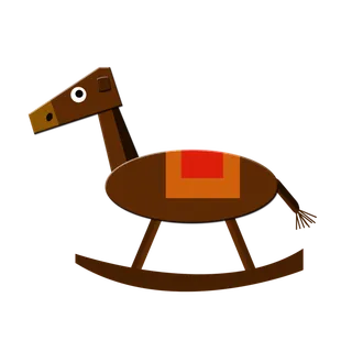 木马玩具剪贴画儿童节幼儿园插画