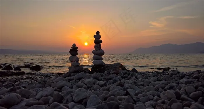 海滩上的鹅卵石