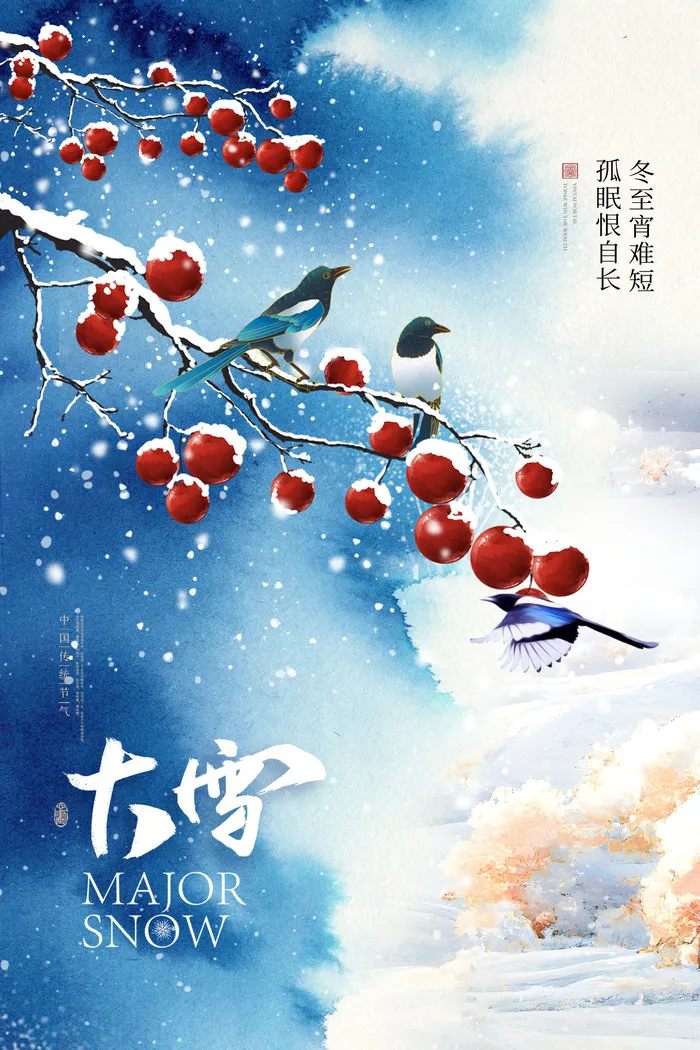 大雪节气海报psd模版下载