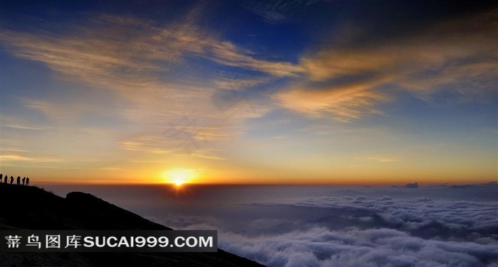 四川牛背山日出风景素材