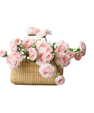 免抠一篮子花朵素材