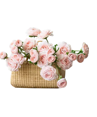 免抠一篮子花朵素材