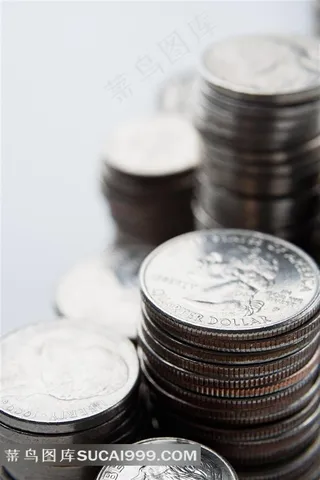 堆放起来的硬币创意经融素材