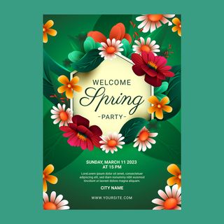 华丽宣传春季海报设计,春天,AI格