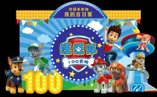 汪汪队宝宝宴背景