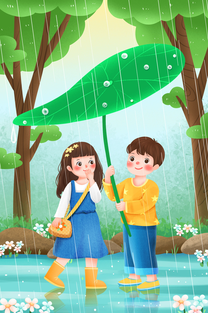 谷雨二十四节气海报设计