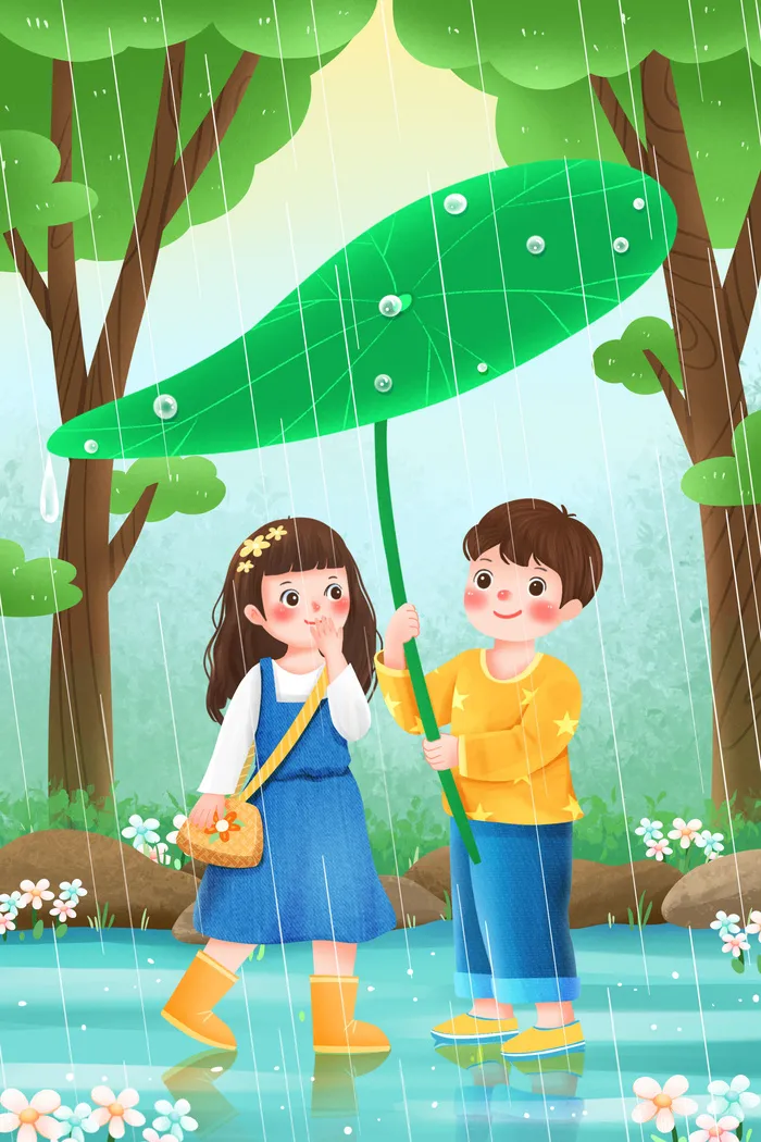 谷雨二十四节气海报设计psd模版下载