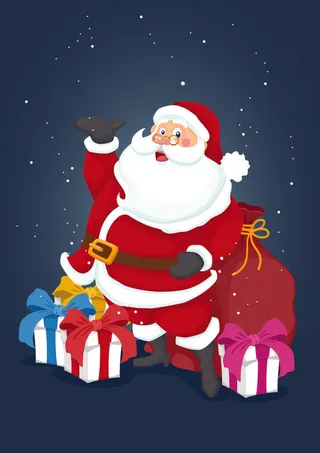 圣诞节圣诞老人蓝色背景