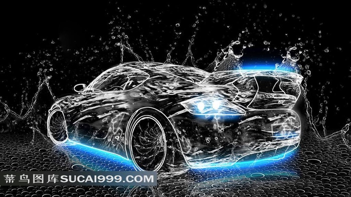溅水时尚跑车广告