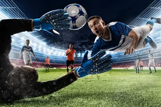 足球场上各种足球元素