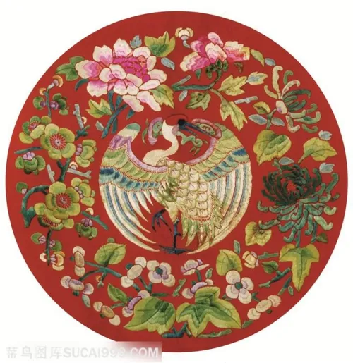 古代龙凤刺绣中国风图片
