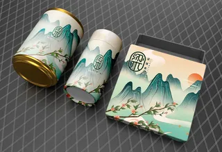 高端文创样机素材产品中国风国潮logo礼盒包装VI智能贴图PSD模板