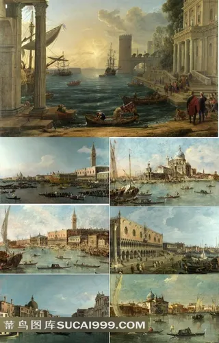 著名帆船油画素材