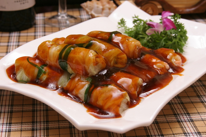 菜叶烤鸭卷26元