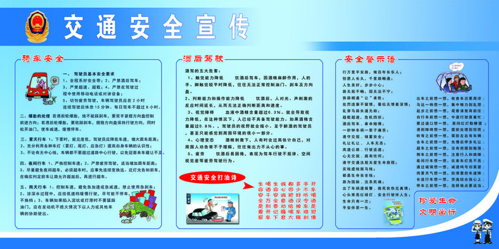 公益活动PSD海报模板交通安全知识展板促销宣传单广告设计素材(9449x4724)psd模版下载