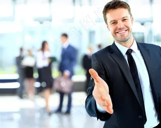 做握手手势的商务男士图片职场人物