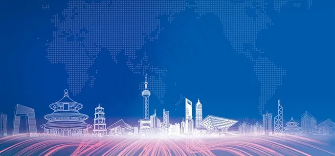 蓝色科技光晕炫彩波浪背景底图素图片