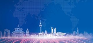 蓝色科技光晕炫彩波浪背景底图素图片