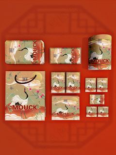 唯美国潮风中式手提袋盒子智能贴图样机