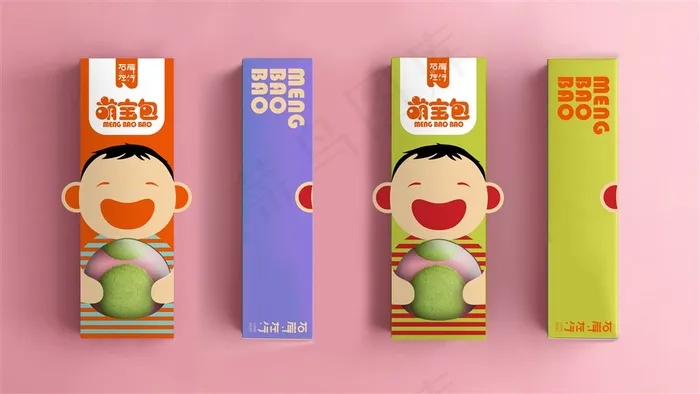 排沙设计：右岸左行萌宝包—卡通包子包装设计