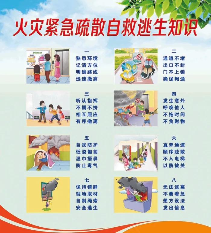 火灾安全逃生psd模版下载