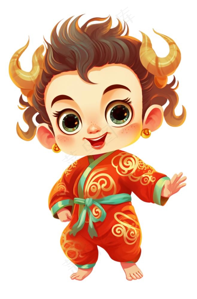 卡通人物新年龙年形象(896x1360)