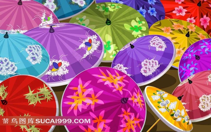 民族花伞素材