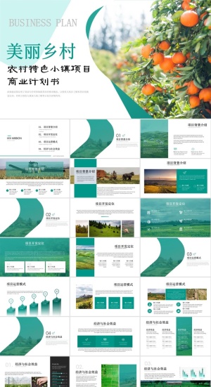 乡村旅游PPT模板ppt模版预览图